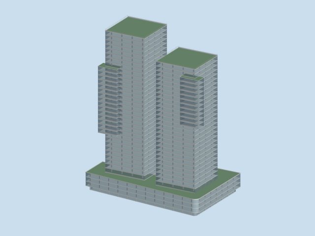 urban planning - commercial buildings 258 3D Model .c4d .max .obj .3ds .fbx .stl .blend