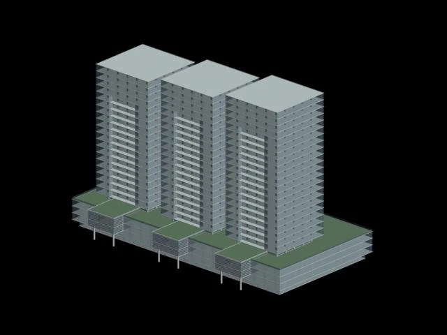 urban planning - commercial buildings 259 3D Model .c4d .max .obj .3ds .fbx .stl .blend 