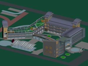 city planning - school building 820 3D Model