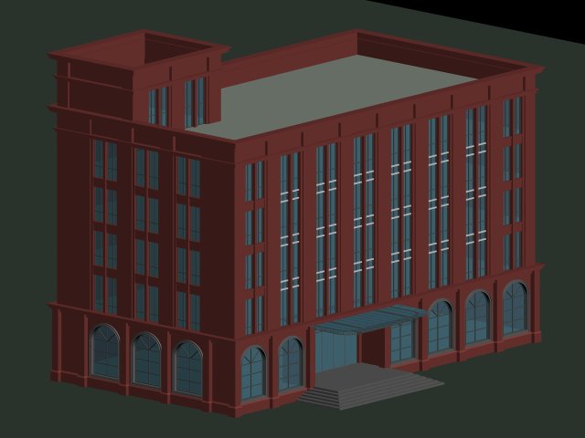 city building - office building 823 Model 3D .c4d .max .obj .3ds .fbx .stl .blend 