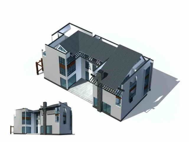 urban architecture - private villas 5 3D Model .c4d .max .obj .3ds .fbx .stl .blend 