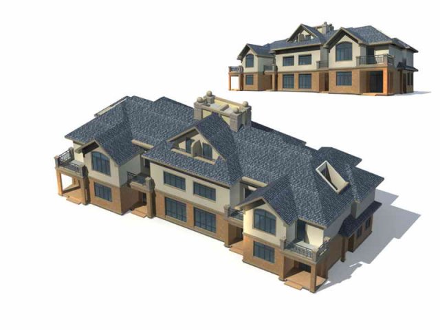 urban architecture - private villas 10 Modello 3D .c4d .max .obj .3ds .fbx .stl .blend 