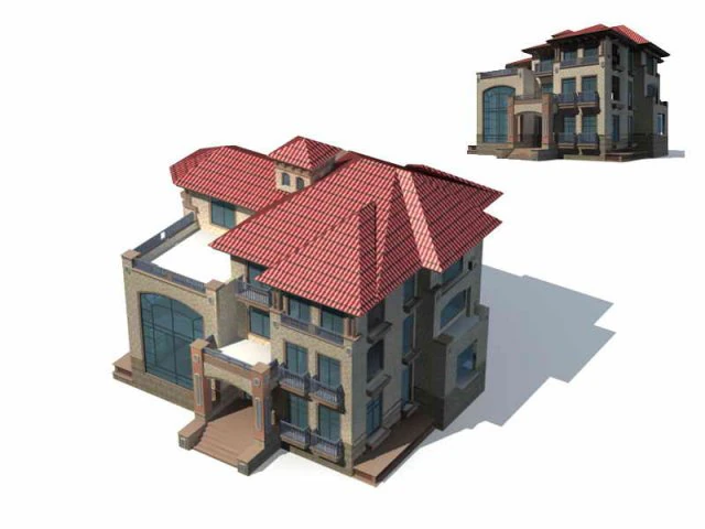 urban architecture - private villas 22 3D Model .c4d .max .obj .3ds .fbx .stl .blend 