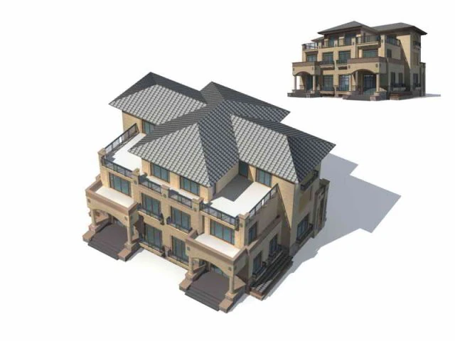 urban architecture - private villas 23 3D Model .c4d .max .obj .3ds .fbx .stl .blend 
