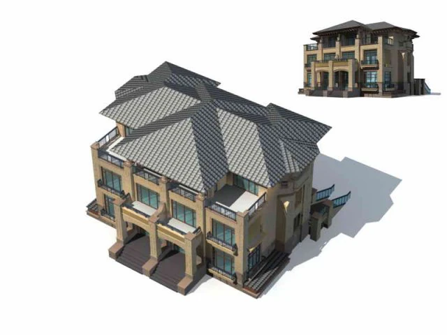urban architecture - private villas 24 3D Model .c4d .max .obj .3ds .fbx .stl .blend 