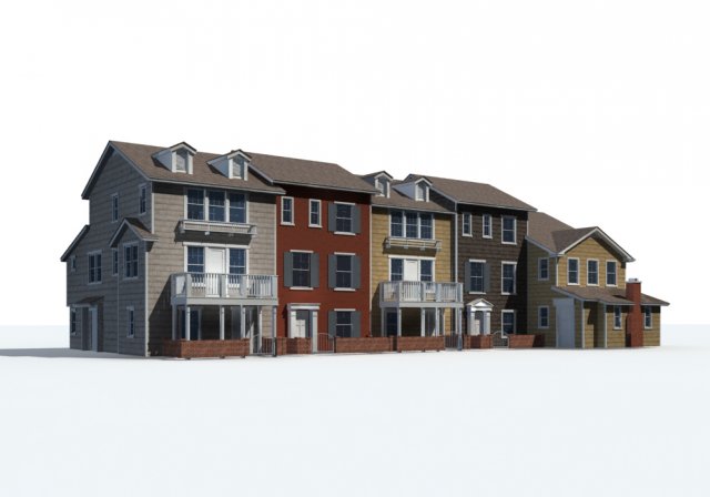 urban architecture - private villas 32 3D Model .c4d .max .obj .3ds .fbx .stl .blend 