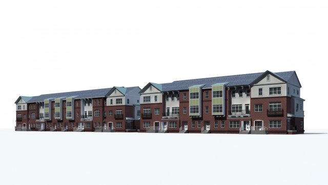 urban architecture - private villas 35 Model 3D .c4d .max .obj .3ds .fbx .stl .blend 