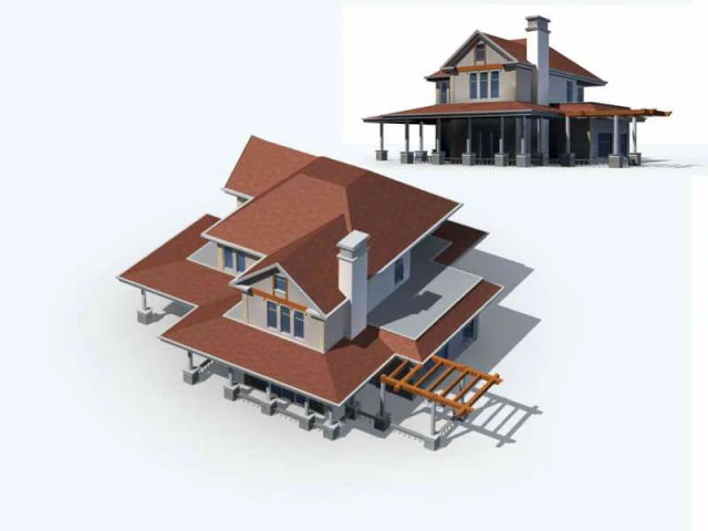 urban architecture - private villas 40 3D Model .c4d .max .obj .3ds .fbx .stl .blend 