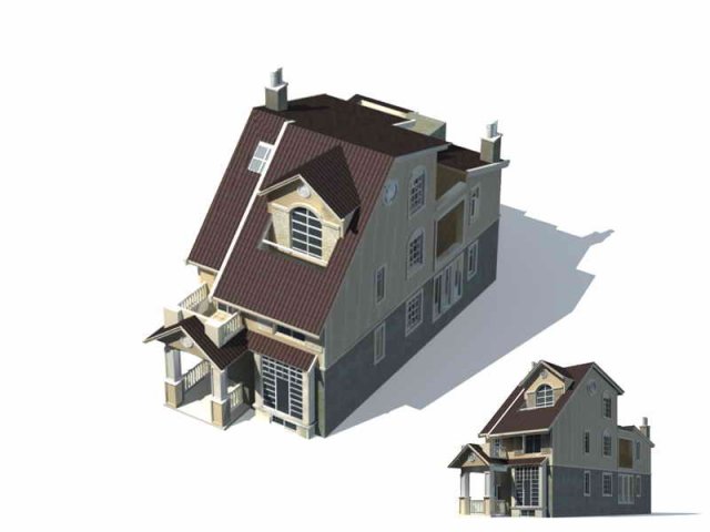 urban architecture - private villas 42 3D 模型 .c4d .max .obj .3ds .fbx .stl .blend 