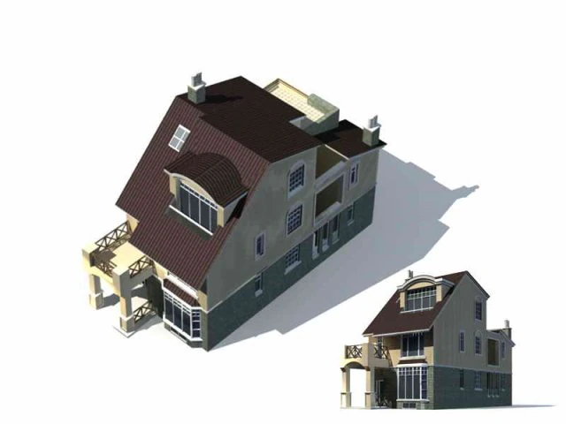 urban architecture - private villas 44 3D Model .c4d .max .obj .3ds .fbx .stl .blend 