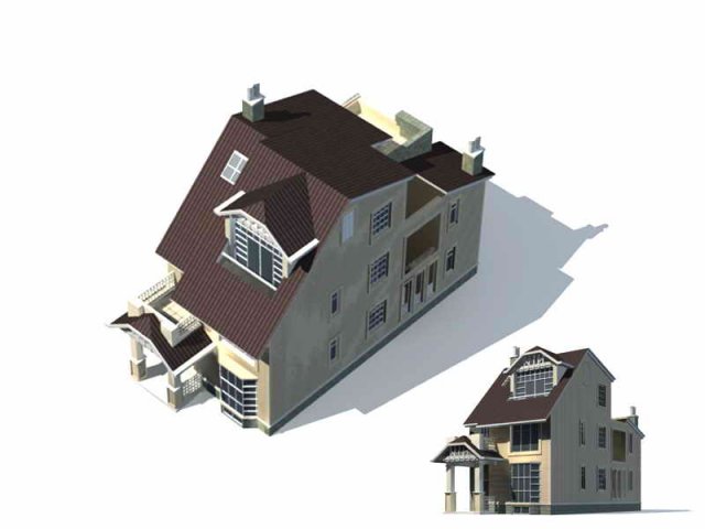 urban architecture - private villas 46 Model 3D .c4d .max .obj .3ds .fbx .stl .blend 