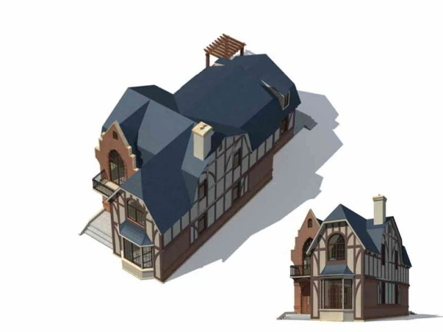 urban architecture - private villas 52 3D Model .c4d .max .obj .3ds .fbx .stl .blend 