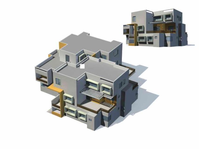 urban architecture - private villas 67 3D Model .c4d .max .obj .3ds .fbx .stl .blend 