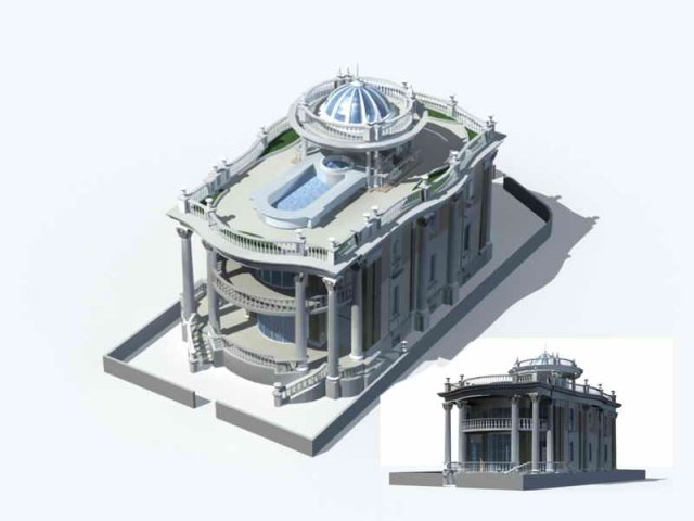 urban architecture - private villas 70 3D Модель .c4d .max .obj .3ds .fbx .stl .blend 