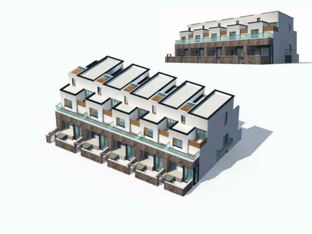 urban architecture - private villas 72 3D Model .c4d .max .obj .3ds .fbx .stl .blend 