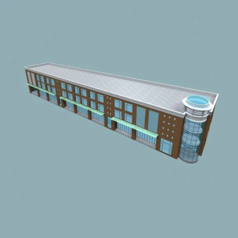 urban architecture - school office villas 4 3D Model .c4d .max .obj .3ds .fbx .stl .blend 