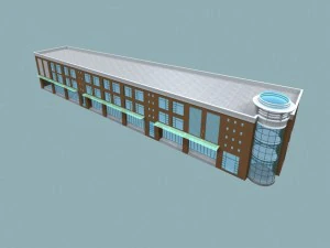 architektura miejska - wille biurowe szkoły 4 Model 3D