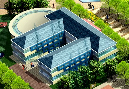 urban architecture - school office villas 7 3D Model .c4d .max .obj .3ds .fbx .stl .blend 