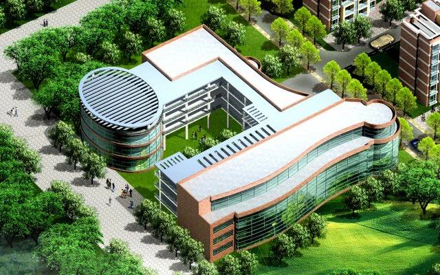 urban architecture - school office villas 13 3D Model .c4d .max .obj .3ds .fbx .stl .blend 