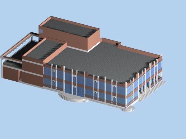 urban architecture - school office villas 29 3D Model .c4d .max .obj .3ds .fbx .stl .blend 