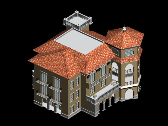 arquitectura urbana - villas de oficinas escolares 41 Modelo 3D .c4d .max .obj .3ds .fbx .stl .blend 