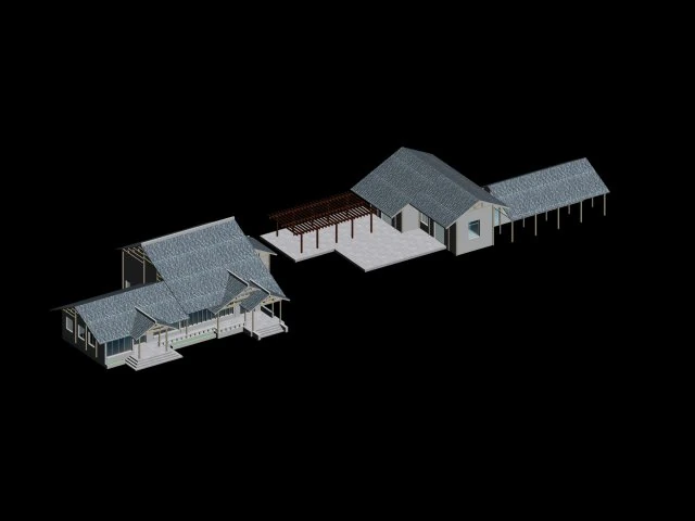 urban architecture - school office villas 42 3D Model .c4d .max .obj .3ds .fbx .stl .blend 