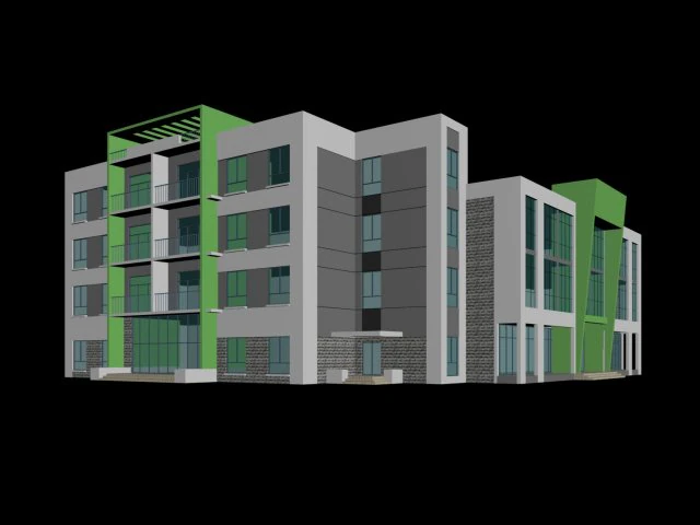 urban architecture - school office villas 44 3D Model .c4d .max .obj .3ds .fbx .stl .blend 