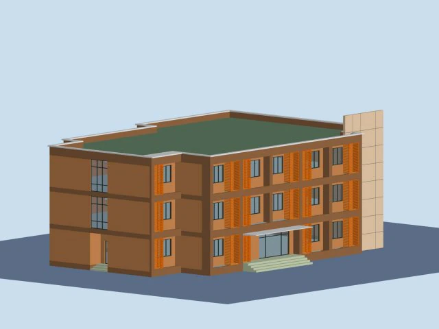 urban architecture - school office villas 47 3D Model .c4d .max .obj .3ds .fbx .stl .blend