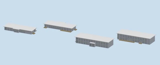 urban architecture - school office villas 53 3D Model .c4d .max .obj .3ds .fbx .stl .blend 
