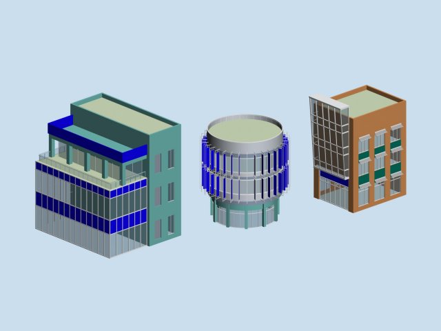 urban architecture - school office villas 54 3D Модель .c4d .max .obj .3ds .fbx .stl .blend 