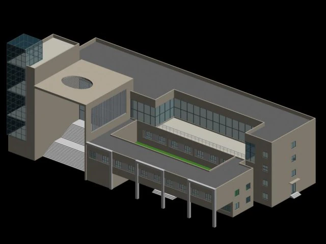 urban architecture - school office villas 62 3D Model .c4d .max .obj .3ds .fbx .stl .blend 