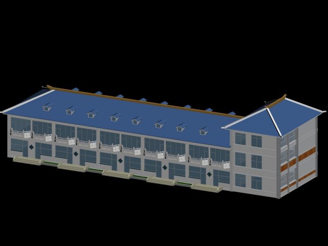 urban architecture - school office villas 66 Modelo 3D .c4d .max .obj .3ds .fbx .stl .blend 