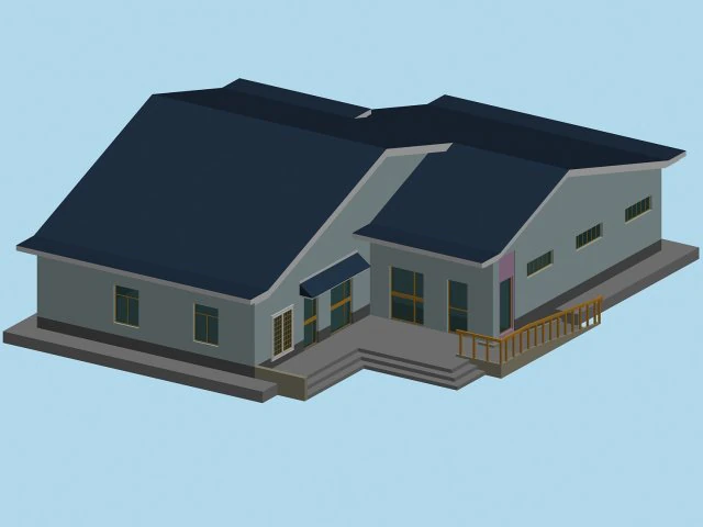 urban architecture - school office villas 67 3D Model .c4d .max .obj .3ds .fbx .stl .blend 
