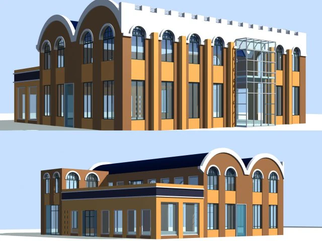 urban architecture - school office villas 69 3D Model .c4d .max .obj .3ds .fbx .stl .blend 