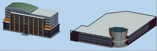 urban architecture - school office villas 80 3D Model .c4d .max .obj .3ds .fbx .stl .blend