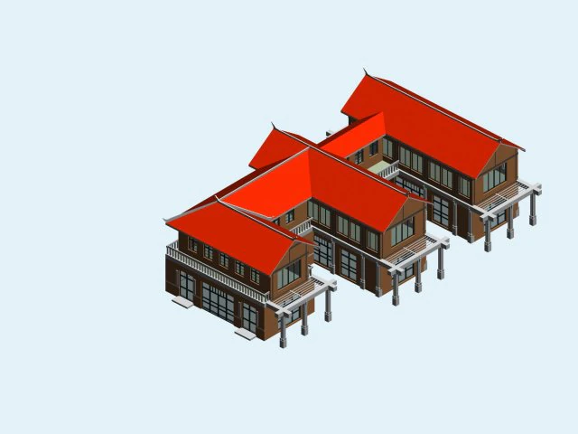 urban architecture - school office villas 82 3D Model .c4d .max .obj .3ds .fbx .stl .blend 