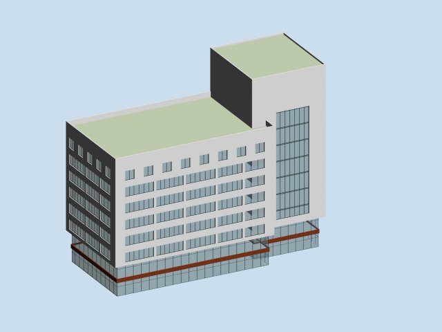 urban architecture - school office villas 96 3D Modell .c4d .max .obj .3ds .fbx .stl .blend