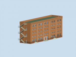 urban architecture - school office villas 103 3D-Modell