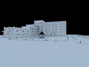 urban architecture - school office villas 108 3D Модель