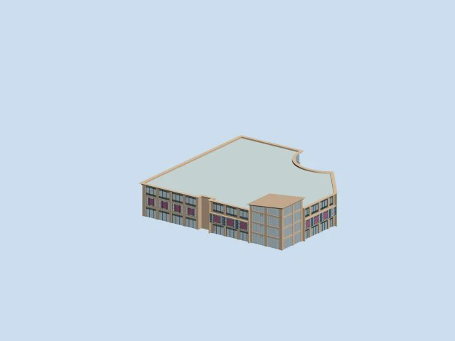 urban architecture - school office villas 112 3D Model .c4d .max .obj .3ds .fbx .stl .blend 