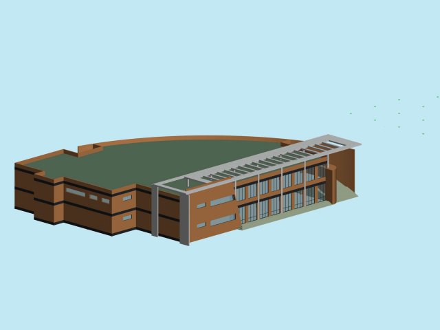 urban architecture - school office villas 114 3D Модель .c4d .max .obj .3ds .fbx .stl .blend 
