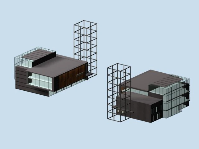 urban architecture - school office villas 119 3D Model .c4d .max .obj .3ds .fbx .stl .blend 
