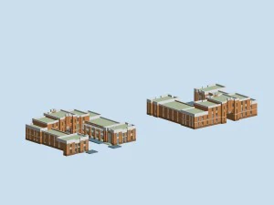 architektura miejska - wille biurowe szkoły 131 Model 3D