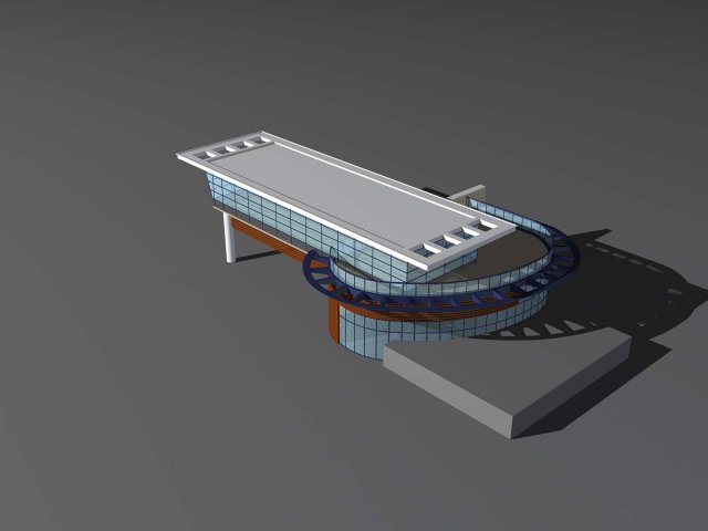 urban architecture - school office villas 133 3D 모델 .c4d .max .obj .3ds .fbx .stl .blend