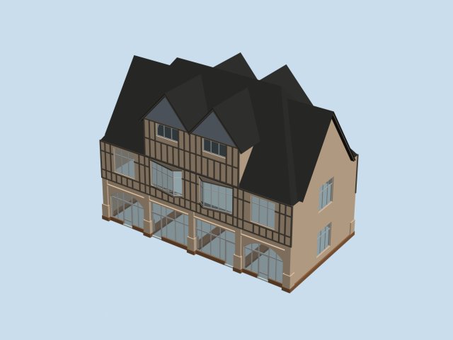 urban architecture - school office villas 140 3D Модель .c4d .max .obj .3ds .fbx .stl .blend 