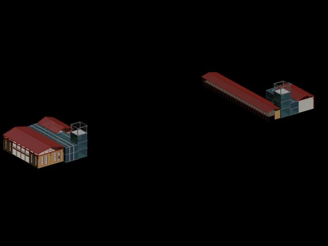urban architecture - school office villas 144 3D Model .c4d .max .obj .3ds .fbx .stl .blend 