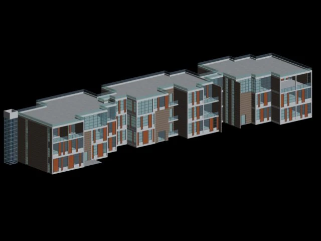 urban architecture - school office villas 156 3D Model .c4d .max .obj .3ds .fbx .stl .blend 