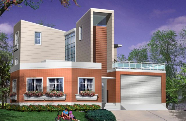 urban architecture - school office villas 163 3D Model .c4d .max .obj .3ds .fbx .stl .blend