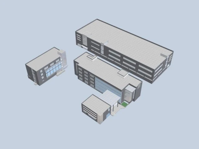 urban architecture - school office villas 164 3D Model .c4d .max .obj .3ds .fbx .stl .blend 