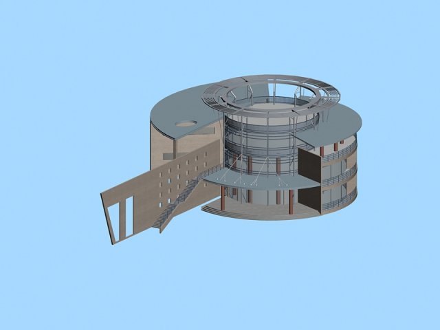 urban architecture - school office villas 169 3D Model .c4d .max .obj .3ds .fbx .stl .blend 